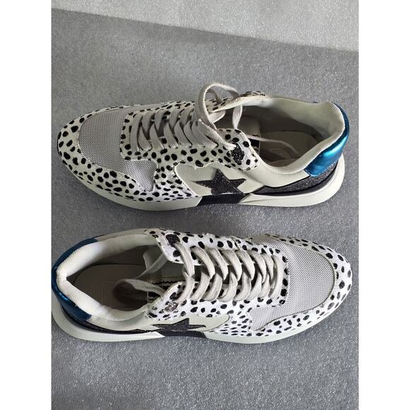 Shu Shop Patricia Glitter Star Sneakers Women’s 7.5 Comfort Low Top Lace Up - Picture 2 of 8